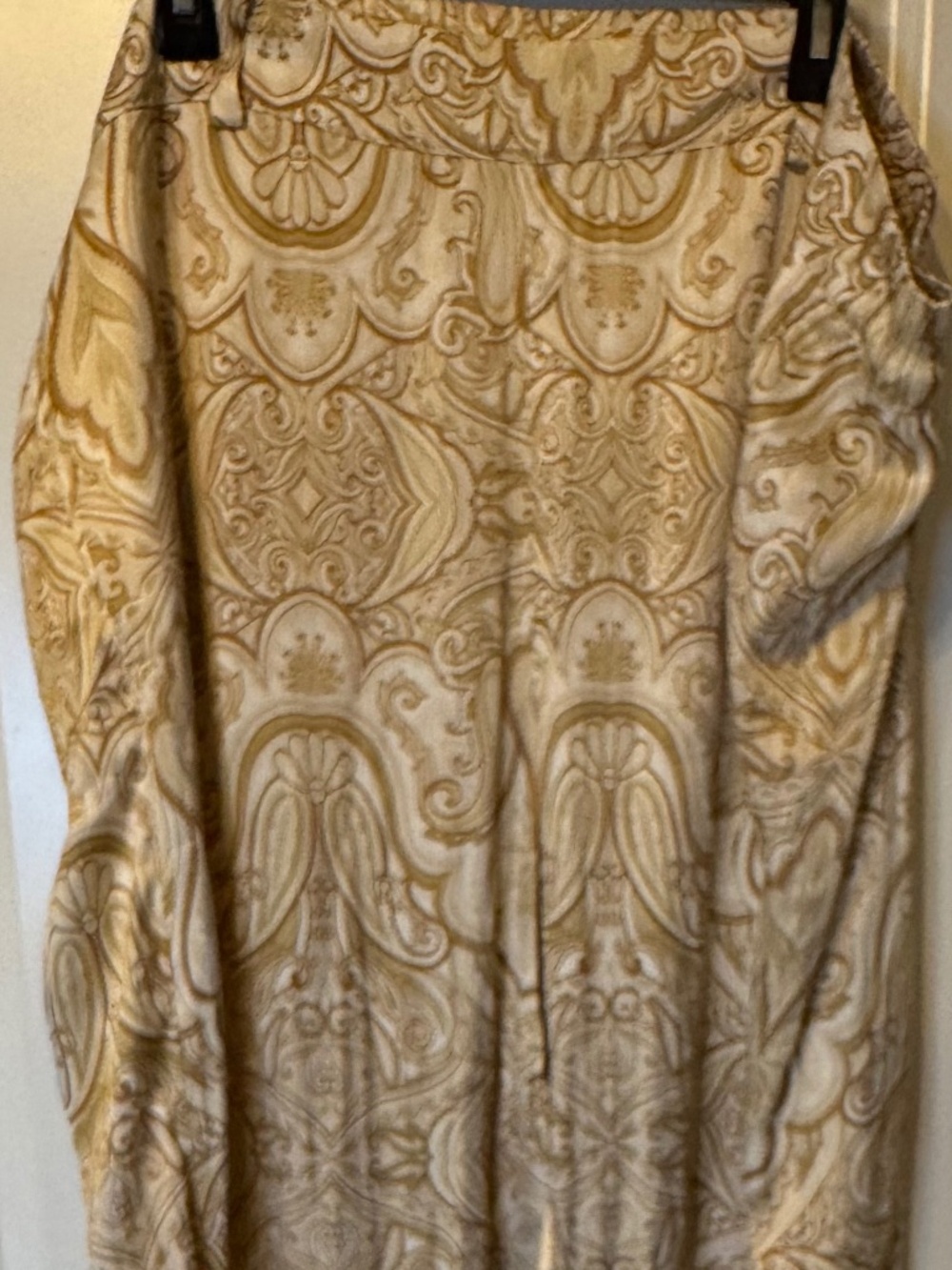 Lane Bryant Pull-On Tapered Pants Size 28 Beige Paisley Print Elastic Waist Ligh